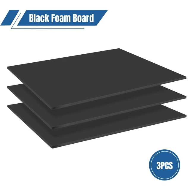 Alt view image 2 of 6 - Foam Board 24x36 Inch, 3 Pack Black Poster Board, 3/16 Inch Thick High-Grammage Paper Facing, Lightweight, Easy to Cut and Draw, Painting, Display & Crafts