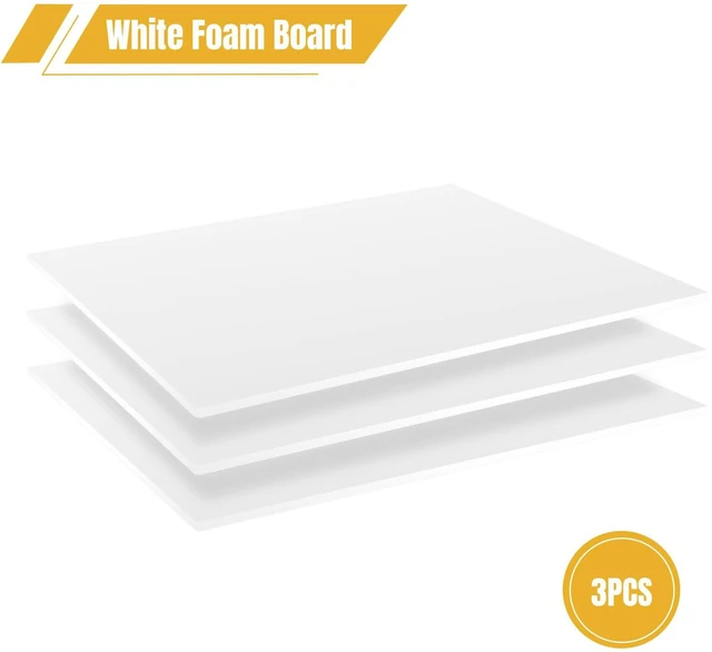 Alt view image 2 of 6 - Foam Board 24x36 Inch, 3 Pack White Poster Board, 0.23 Inch Thick High-Grammage Paper Facing, Lightweight, Easy to Cut and Draw, Painting, Display & Crafts