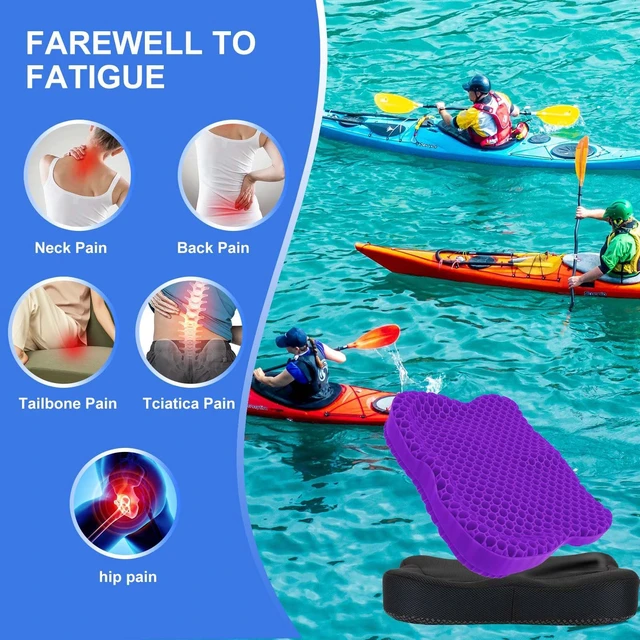 Alt view image 5 of 7 - Thicken 19.7in Seat Cushion, Gel Seat Cushion for Long SittingOffice Chair, Wheelchair, Car Pad, Large Cooling Support Pad for Back Pain, Sciatica, Tailbone Pain Relief