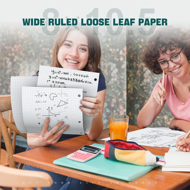 Alt view image 7 of 7 - 390 Sheets Quad Ruled Graph Paper 8 x 10.5 White Loose Leaf Graph Paper Filler Paper 4 x 4 Graph Ruled Loose Leaf Paper Notebook Paper for 3 Ring Binder, Engineering Paper for School Home Business