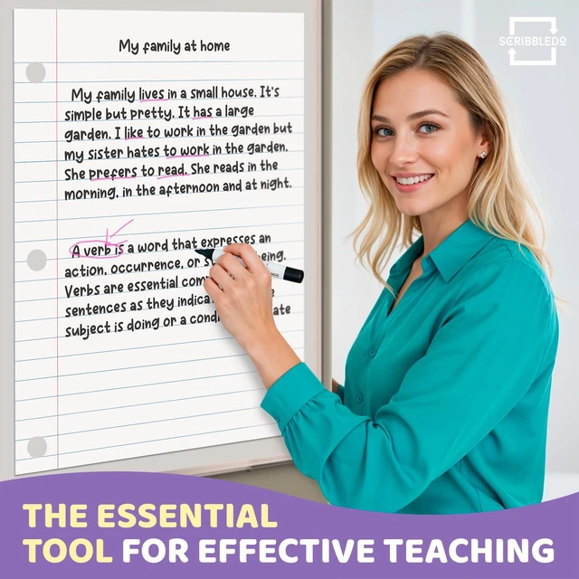 Alt view image 2 of 7 - 24 x 30 Giant Magnetic Notebook Paper For Classroom Elementary Classroom Must Haves for Teachers Elementary Dry Erase Magnetic Lined Paper for Whiteboard Notes Lists and Handwriting
