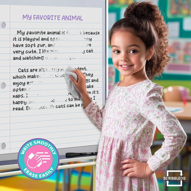 Alt view image 6 of 7 - 24 x 30 Giant Magnetic Notebook Paper For Classroom Elementary Classroom Must Haves for Teachers Elementary Dry Erase Magnetic Lined Paper for Whiteboard Notes Lists and Handwriting