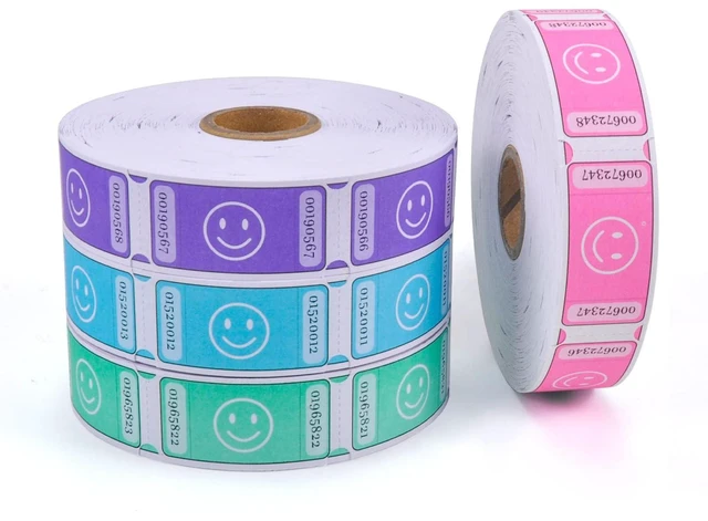 Main image of L LIKED Raffle Tickets Roll 1"x2" Consecutively Numbered Multiple Color Options, Perfect for Fundraising, Parties & Prize Drawings