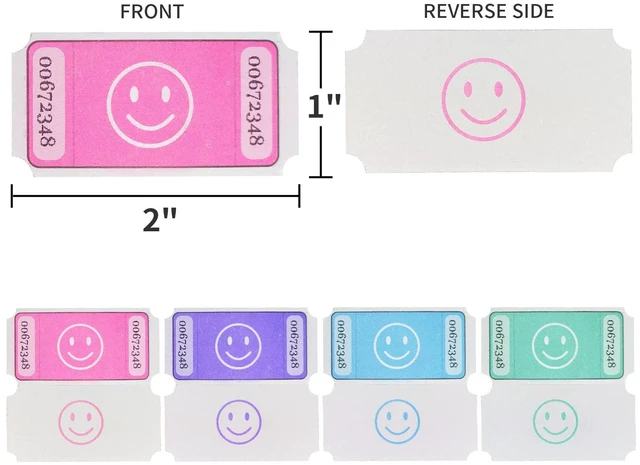 Alt view image 2 of 6 - L LIKED Raffle Tickets Roll 1"x2" Consecutively Numbered Multiple Color Options, Perfect for Fundraising, Parties & Prize Drawings