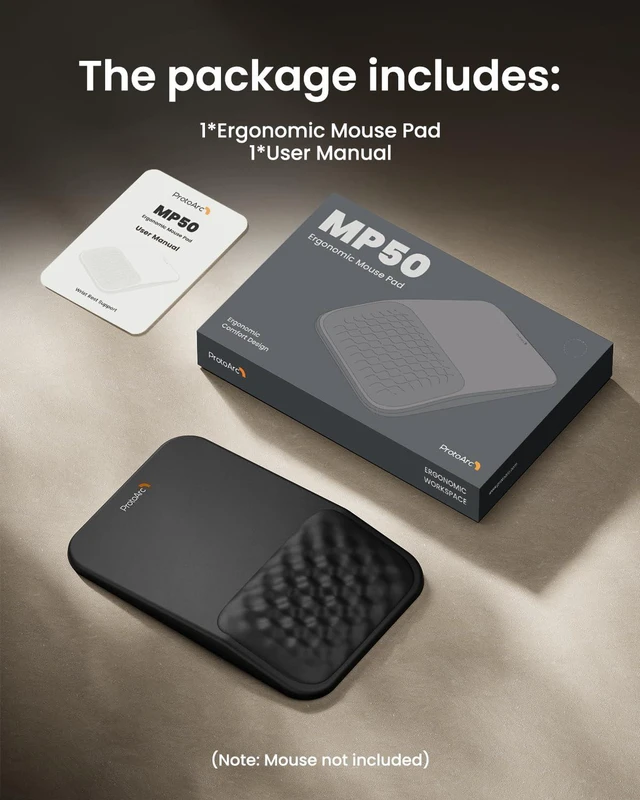 Alt view image 7 of 7 - MP50 Ergonomic Mouse Pad with Wrist Rest, PU Leather, Black 8° slope & massage points, soft memory foam, Large 12x8 Inches, Non-slip base. Relieves wrist strain for office & home