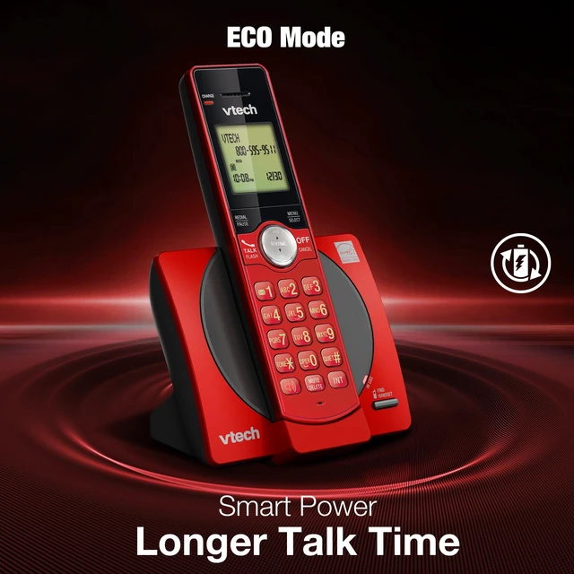 Alt view image 6 of 7 - CS6919-2R Cordless Phone System, 2 Handset Landline Phones Caller ID/Call Waiting, Full Duplex Speakerphone, Illuminated Keypad, ECO Mode, Wall Mountable
