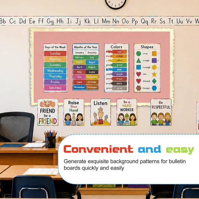 Alt view image 4 of 4 - Pink Bulletin Board Roll 4x15ft, Non-Woven Fabric for Classroom Self-healing,Pinhole & tear-resistant,Easy to cut & reusable backdrop for schools,Offices & creative projects