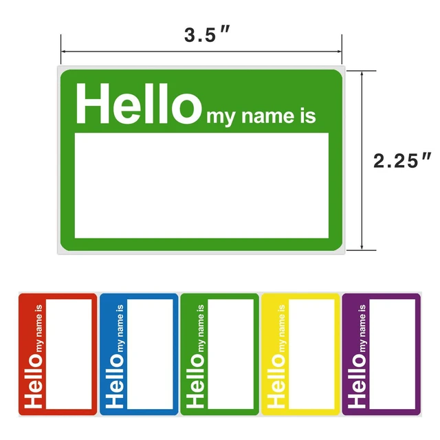 Alt view image 2 of 5 - 5 Colors (Hello My Name is) Name Tags Stickers 400 Labels for Office, Meeting, School, Teachers and Mailing (Pack of 3)