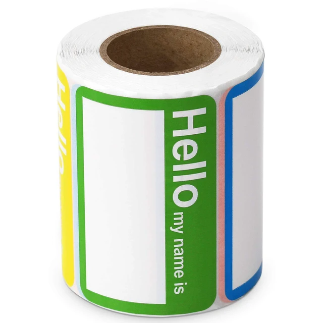 Alt view image 4 of 5 - 5 Colors (Hello My Name is) Name Tags Stickers 400 Labels for Office, Meeting, School, Teachers and Mailing (Pack of 3)