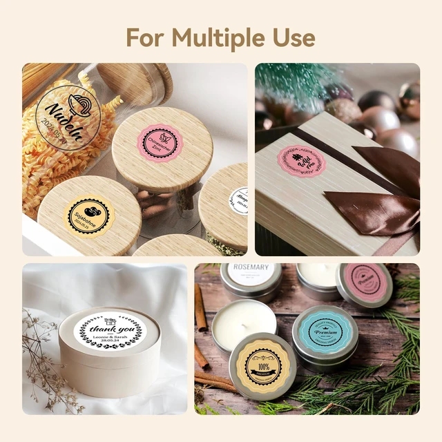 Alt view image 6 of 6 - Thermal Label 3 Packs, Label Size 34×34mm1.33" x 1.33"Round Color Compatible for B1 B2 B21 B31 K3 B4 Label Printer, Waterproof Labeling Tape Replacement