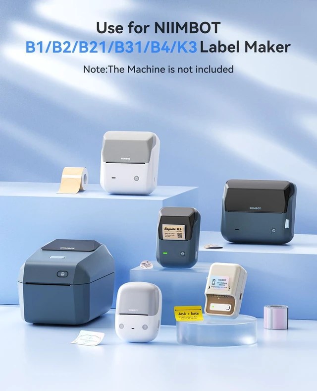 Alt view image 3 of 7 - Thermal Label Kit with 3 Rolls, Include 40×30mm Pink/Yellow/Blue Compatible for B1 B2 B21 B31 K3 B4 Label Printer, Waterproof Labeling Tape Replacement