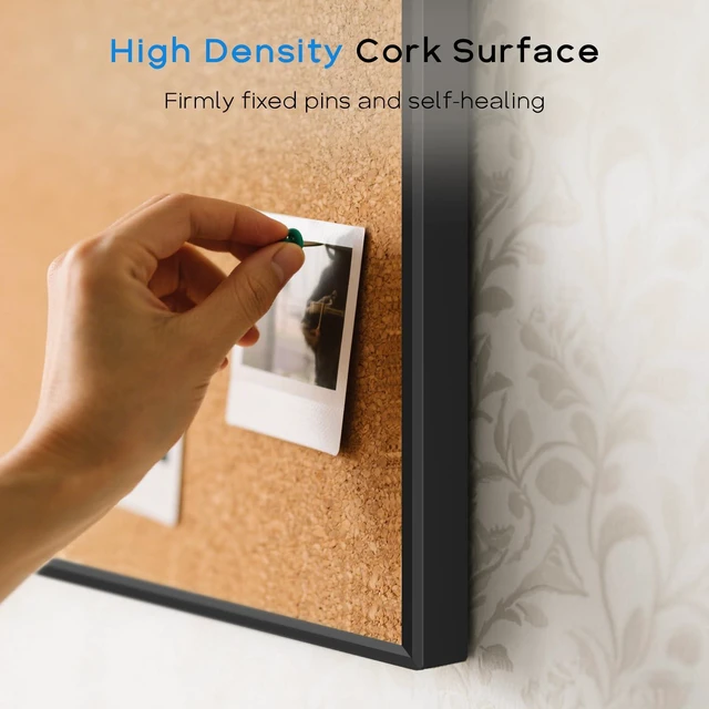 Alt view image 4 of 7 - White Board Cork Board Combo, 30"x20" Magnetic Dry Erase Corkboard, Black Aluminum Frame, Wall Mounted, Bulletin Board, Vision Board, for Home Office School Kitchen