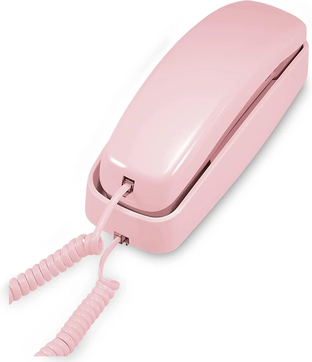 Main image of TRIMLINE 210 Corded Home Phone, No AC Power Required, Improved Easy-wall-mount, Lighted Big Button Keypad, 13 SpeedDial Keys, Last Number Redial, Mute, Flash, Volume Control, Princess Phone, PINK