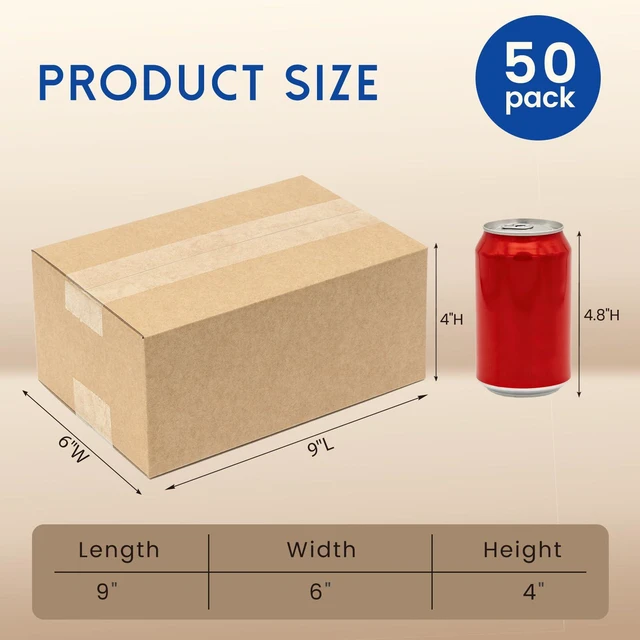 Alt view image 2 of 6 - 9x6x4" Shipping Boxes 50 Pack Corrugated Cardboard Box Brown 3 Layers, Bulk quantity, Packaging for Small Business, Mailer Mailing Packing Supplies