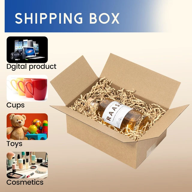 Alt view image 3 of 6 - 9x6x4" Shipping Boxes 50 Pack Corrugated Cardboard Box Brown 3 Layers, Bulk quantity, Packaging for Small Business, Mailer Mailing Packing Supplies
