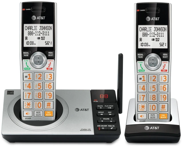 Main image of CL82207 DECT 6.0 2-Handset Cordless Phone for Home with Answering Machine, Call Blocking, Caller ID Announcer, Intercom and Unsurpassed Range, Silver