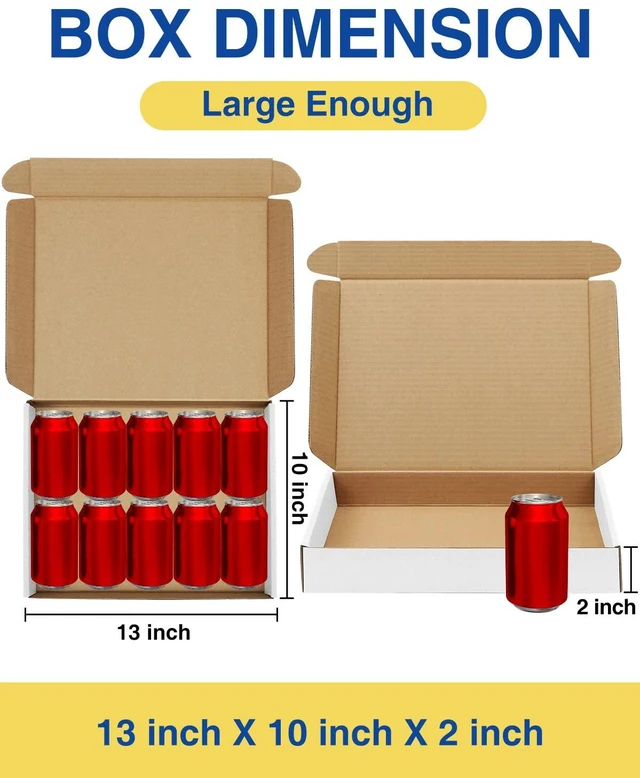 Alt view image 2 of 7 - Shipping-Boxes-13x10x2 Inches: 25 Pack-Cardboard-Boxes-for-Packaging, White-Shipping-Boxes-for-Packing-Small-Business, Corrugated Box Mailers for Book Shoes Gift Mailing