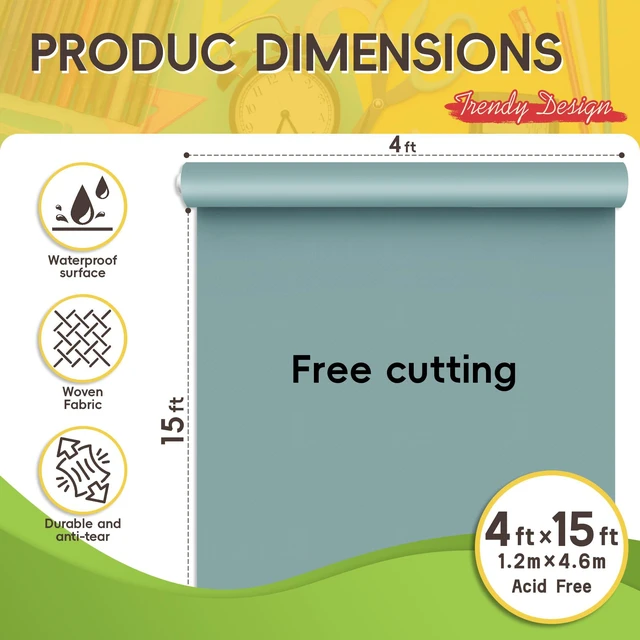 Alt view image 2 of 4 - 4x15ft Sage Green Non-Woven Bulletin Board Roll for Classroom Auto-rebound fibersflexible DIY sizesReusable seasonal bulletin board paper for classroom, home and office walls