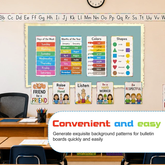 Alt view image 4 of 4 - 4x15ft Sage Green Non-Woven Bulletin Board Roll for Classroom Auto-rebound fibersflexible DIY sizesReusable seasonal bulletin board paper for classroom, home and office walls