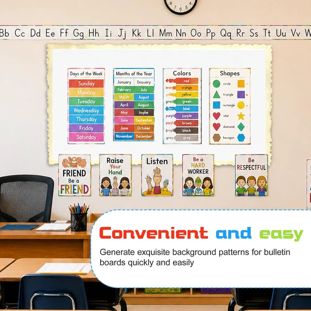 Alt view image 4 of 4 - 4x15ft White Bulletin Board Roll,DIY Background Decor Durable hole-free recovery, Flexible cut-to-size material, Effective noise barrier, Student work & note display wall