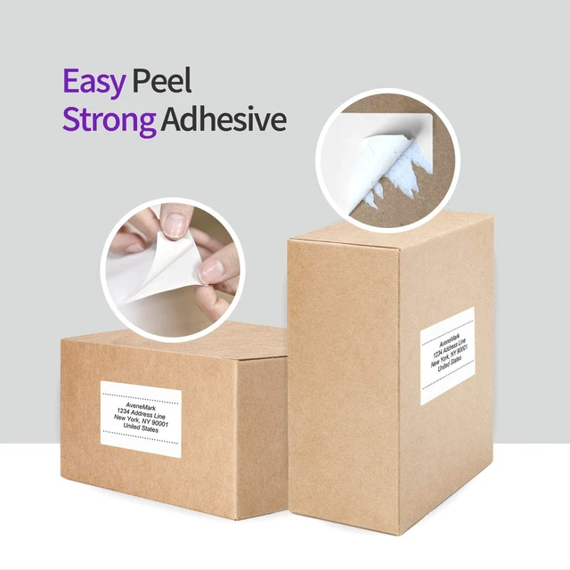 Alt view image 4 of 7 - 12 Rolls 4" x 3" Direct Thermal Labels for Barcodes Postage Address Shipping Compatible with Rollo & Zebra Desktop Printers Adhesive - 500 Labels/Roll