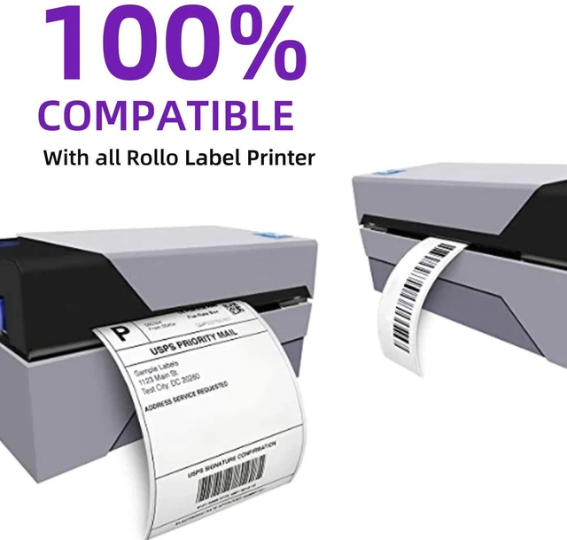 Alt view image 7 of 7 - 12 Rolls Direct Thermal Label 2.25" x 4" Shipping Labels for Mailing, Postage, Address, Perforated & Compatible with Zebra Desktop Printers & Rollo Desktop Label Printer (350 Labels/Roll)