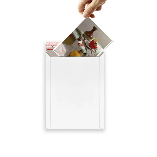 Alt view image 3 of 5 - Rigid Mailers 30 Pack 9.25 x 11.75 inches White Self Seal Stay Flat Bulk Cardboard Kraft No Bend Mailers Peel and Seal for Document Photos Pictures Papers Files CD