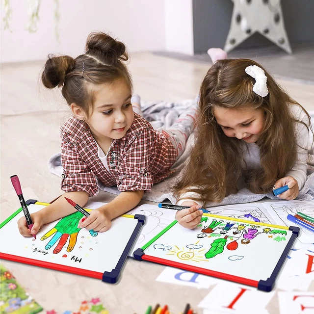 Alt view image 3 of 7 - 9 x 12 Magnetic Dry Erase Boards, 5 Boards with 5 Erasers, Double Sided Hardboard with Crisp Reusable Writing Surfaces for Small Groups and Learning Stations