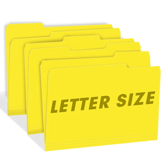 Alt view image 6 of 7 - File Folder, 150 Pack 1/3 Cut Tab File Folders Letter Size, Yellow, Folders with Tab, Great for Organizing and Easy File Storage