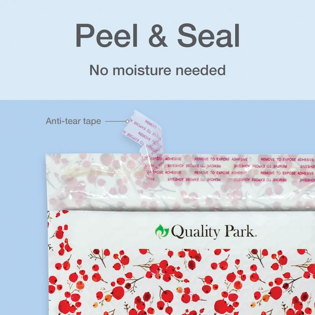 Alt view image 5 of 7 - Bubble Mailers, 8.5" x 11", Shipping Envelopes, Water Resistant Poly Padded Envelopes, Berry Print, 25 Pack (QUA85873)