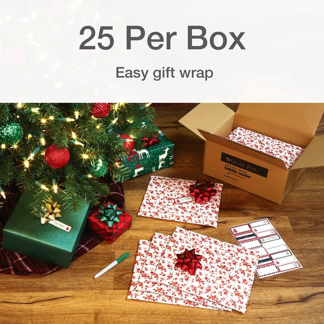 Alt view image 6 of 7 - Bubble Mailers, 8.5" x 11", Shipping Envelopes, Water Resistant Poly Padded Envelopes, Berry Print, 25 Pack (QUA85873)