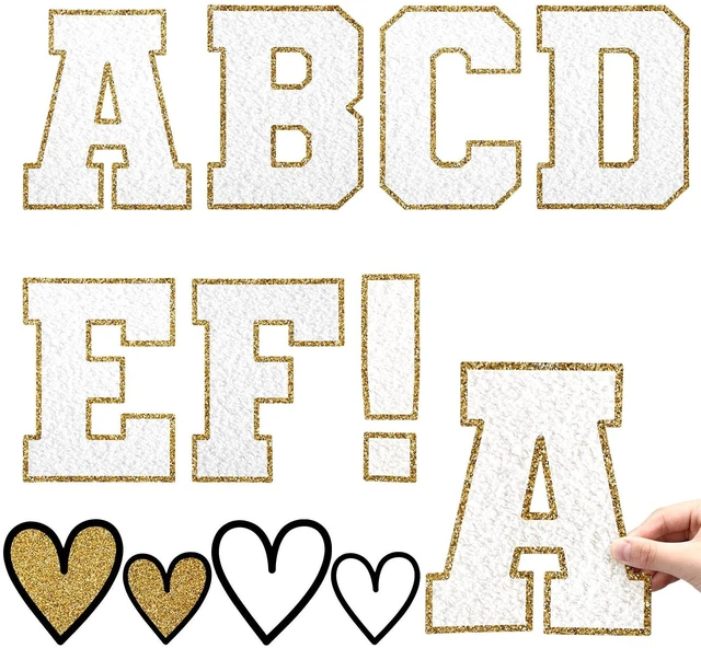 Main image of 120 Pcs 7 Inch Large Bulletin Board Letters Set White Alphabet Chenille Cutout Letters Set, with Adhesive Dots for Poster Board, Party, and Classroom Decor