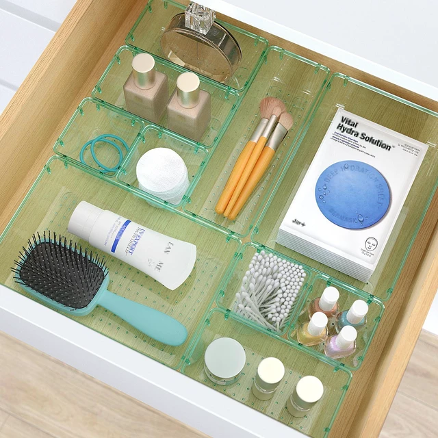 Alt view image 5 of 6 - 33 PCS Plastic Drawer Organizers Set, 4 Size Desk Drawer Organizer Trays 4 Size Desk Drawer Organizer Trays for Makeup, Jewelry, Kitchen Utensils, Gadgets and Office