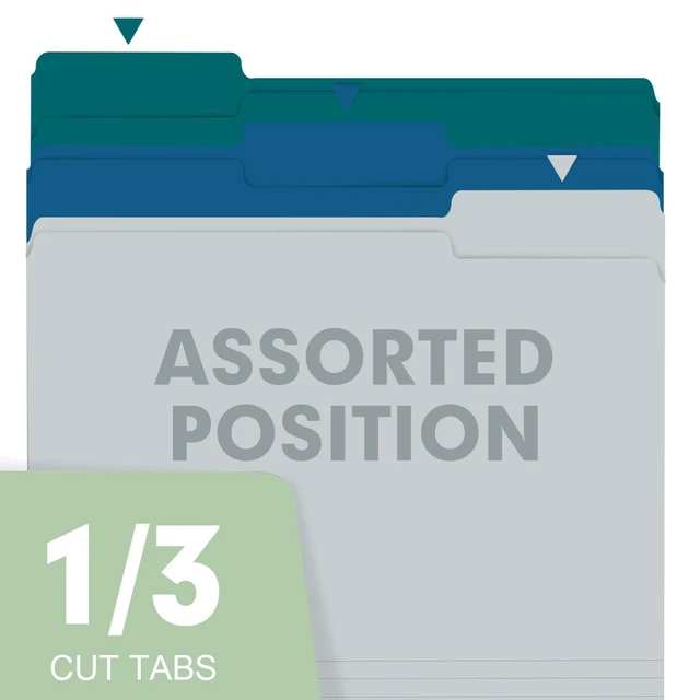 Alt view image 4 of 7 - File Folder, Colored File Folders, 1/3 Cut Tab File Folder Letter Size, Filing Folders with Tabs for Office School Business Use, Assorted 10 Colors (100 Pack)