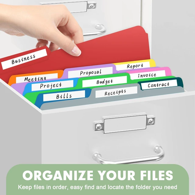 Alt view image 7 of 7 - File Folder, Colored File Folders, 1/3 Cut Tab File Folder Letter Size, Filing Folders with Tabs for Office School Business Use, Assorted 10 Colors (100 Pack)
