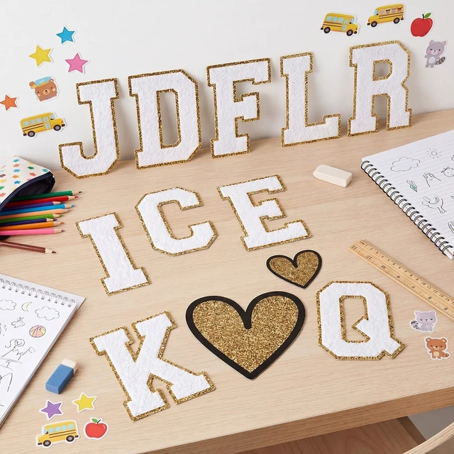 Alt view image 2 of 7 - 120 Pcs 7 Inch Large Bulletin Board Letters Set White Alphabet Chenille Cutout Letters Set, with Adhesive Dots for Poster Board, Party, and Classroom Decor