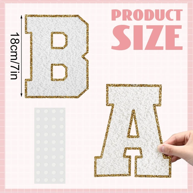 Alt view image 3 of 7 - 120 Pcs 7 Inch Large Bulletin Board Letters Set White Alphabet Chenille Cutout Letters Set, with Adhesive Dots for Poster Board, Party, and Classroom Decor