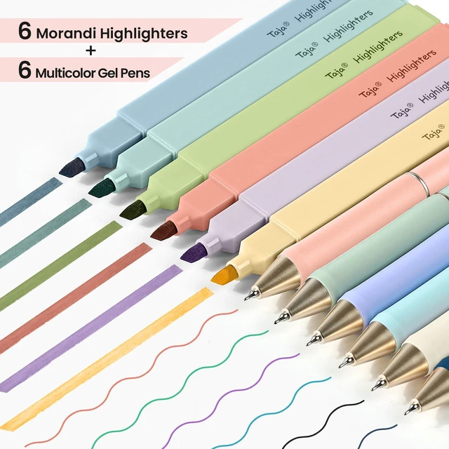 Alt view image 2 of 7 - 24 Pack Bible Highlighters and Pens Set, No Bleed and Quick-Drying 12 Pastel Chisel Tip Highlighters and 12 Multicolor Ink Pens for Bible Study, Journaling, School and Office Supplies