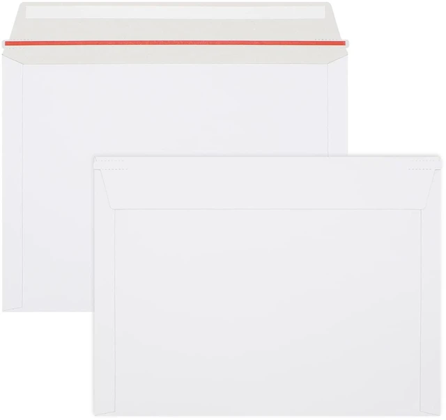 Main image of 50 Pack Rigid Mailers 9.5x12.5 inch, Self Seal Photo Document Mailers Stay Flat White Cardboard Shipping Envelopes Photography Mailers for Document, Photos, Papers, Files, CD
