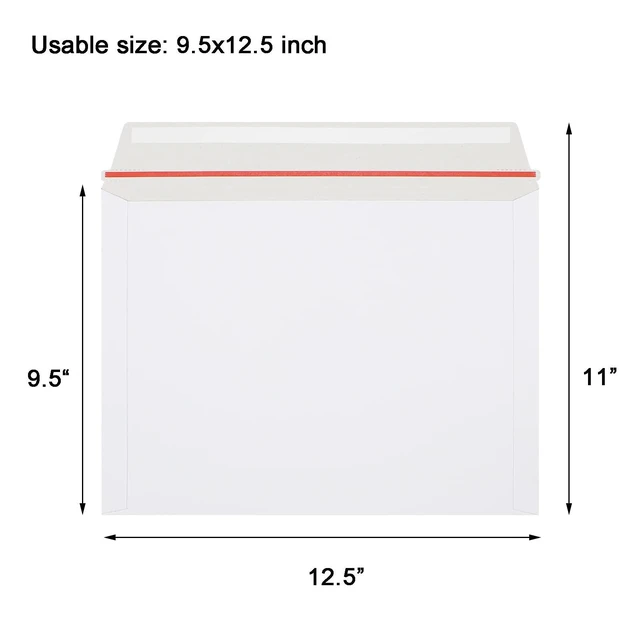 Alt view image 2 of 5 - 50 Pack Rigid Mailers 9.5x12.5 inch, Self Seal Photo Document Mailers Stay Flat White Cardboard Shipping Envelopes Photography Mailers for Document, Photos, Papers, Files, CD