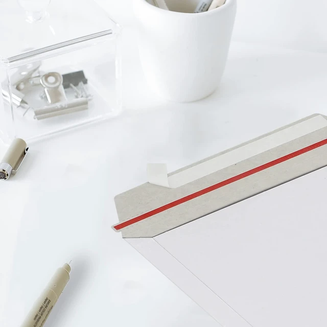 Alt view image 5 of 5 - 50 Pack Rigid Mailers 9.5x12.5 inch, Self Seal Photo Document Mailers Stay Flat White Cardboard Shipping Envelopes Photography Mailers for Document, Photos, Papers, Files, CD