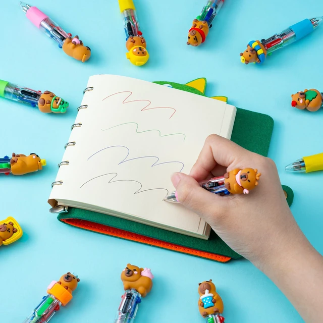 Alt view image 4 of 7 - 48PCS Cute Capybara Pens, 4-in-1 Multicolor Ballpoint Pens for Kids Kawaii Cartoon Pens, Birthday Party Favors, Classroom Prizes, Fun Gifts, School Supplies for Boys & Girls