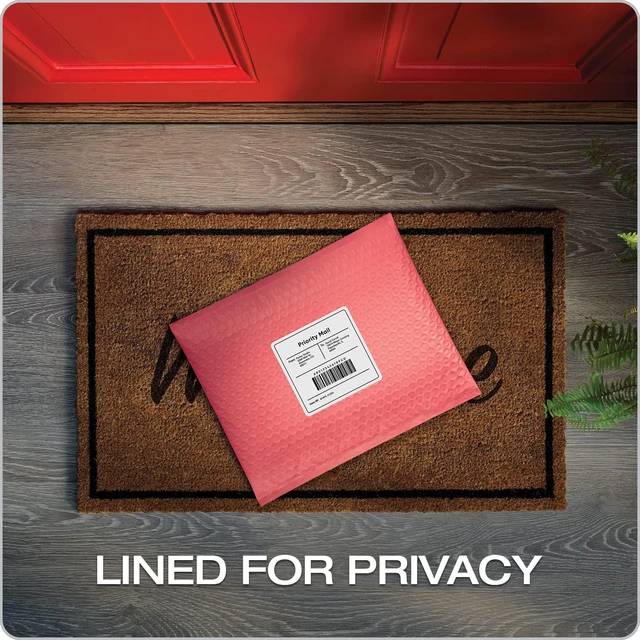 Alt view image 5 of 7 - Bubble Mailers, 8.5 x 11 Shipping Envelopes, Water Resistant Coral Poly Padded Envelopes, Redi-Strip Peel Off Strip, 25/Box (QUA85871)