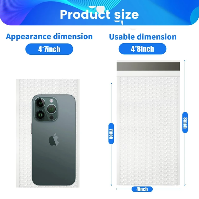 Alt view image 2 of 7 - 105 Pack Bubble Mailers 4x8inch Padded Envelopes Thin Mailing Envelopes Waterproof Bubble Opaque Padded Mailers Self Seal Adhesive Shipping Bags for Mailing Jewelry Makeup Small Business