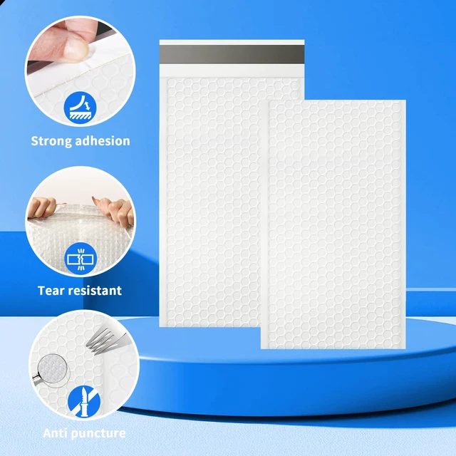 Alt view image 3 of 7 - 105 Pack Bubble Mailers 4x8inch Padded Envelopes Thin Mailing Envelopes Waterproof Bubble Opaque Padded Mailers Self Seal Adhesive Shipping Bags for Mailing Jewelry Makeup Small Business