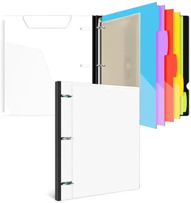 Main image of 1 Inch 3-Ring Telescoping Project Organizer Binder, 13 Pocket, Customizable Front Cover, 5 Color Dividers, Plastic Pocket, 225 Sheet Capacity-White