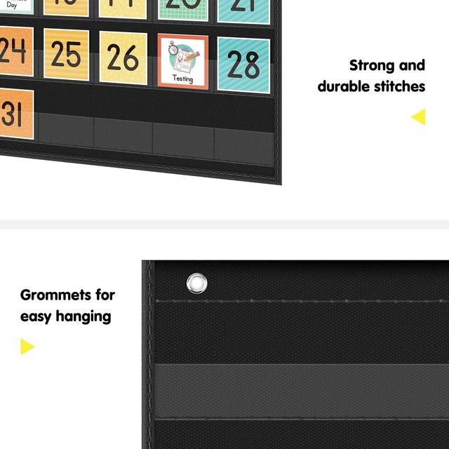 Alt view image 6 of 7 - Rainbow Colorful Calendar Pocket Chart for Kids,Preschool Kindergarten Classroom Elementary Must Haves,Classroom Decorations Decor,Homeschool Teacher Supplies,Back to School Supplies