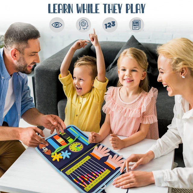 Alt view image 7 of 7 - Busy Book for Toddlers, Montessori Felt Quiet Book Travel. Ages 3+ Soft felted wool, securely stitched with no loose pieces. Buttons, zippers and abacus build fine motor skills