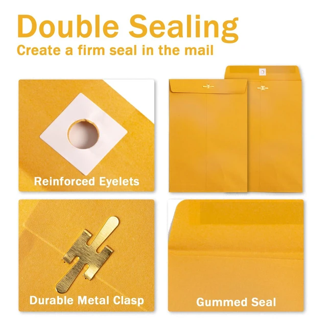Alt view image 2 of 7 - Yellow Manila Clasp Envelopes, 6x9, 200 Pack