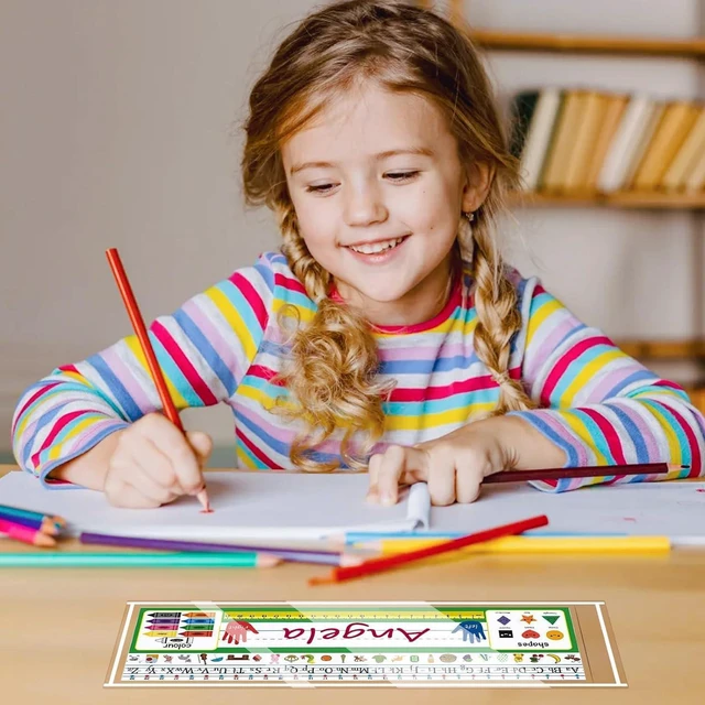 Alt view image 6 of 7 - 40 PCS Nameplate Pocket - 14.9" x 4.9" Self Adhesive Desk Nameplates Name Tag- Pocket, No Residue Clear Plastic View Name Tag- Sleeves for Classroom Desk, Office Supplies